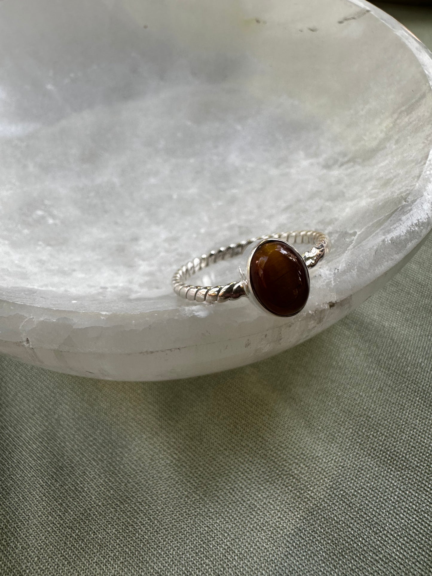 Tiger Eye Sterling Silver Ring Size 9