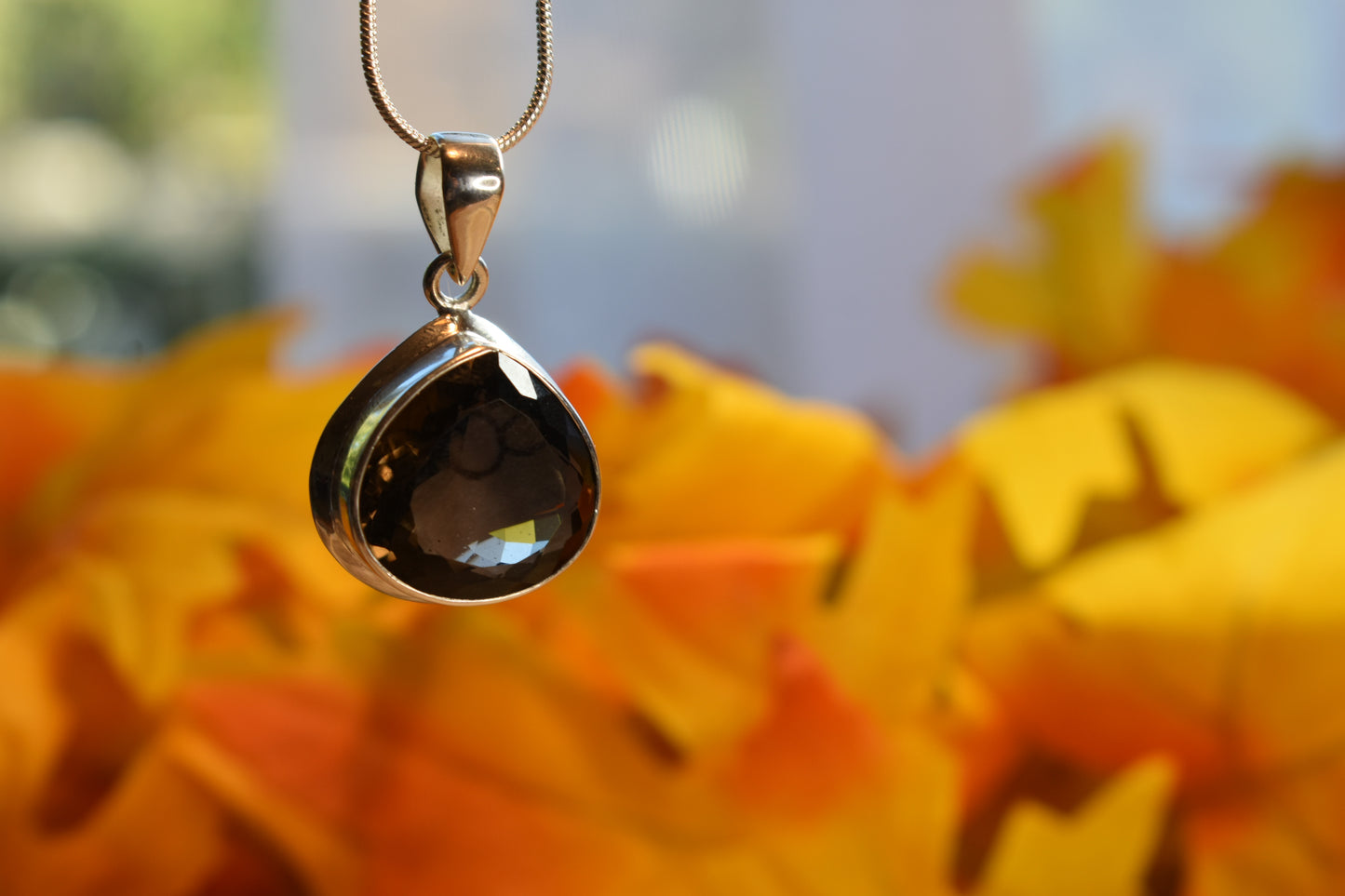 Smokey Quartz Sterling Silver Necklace