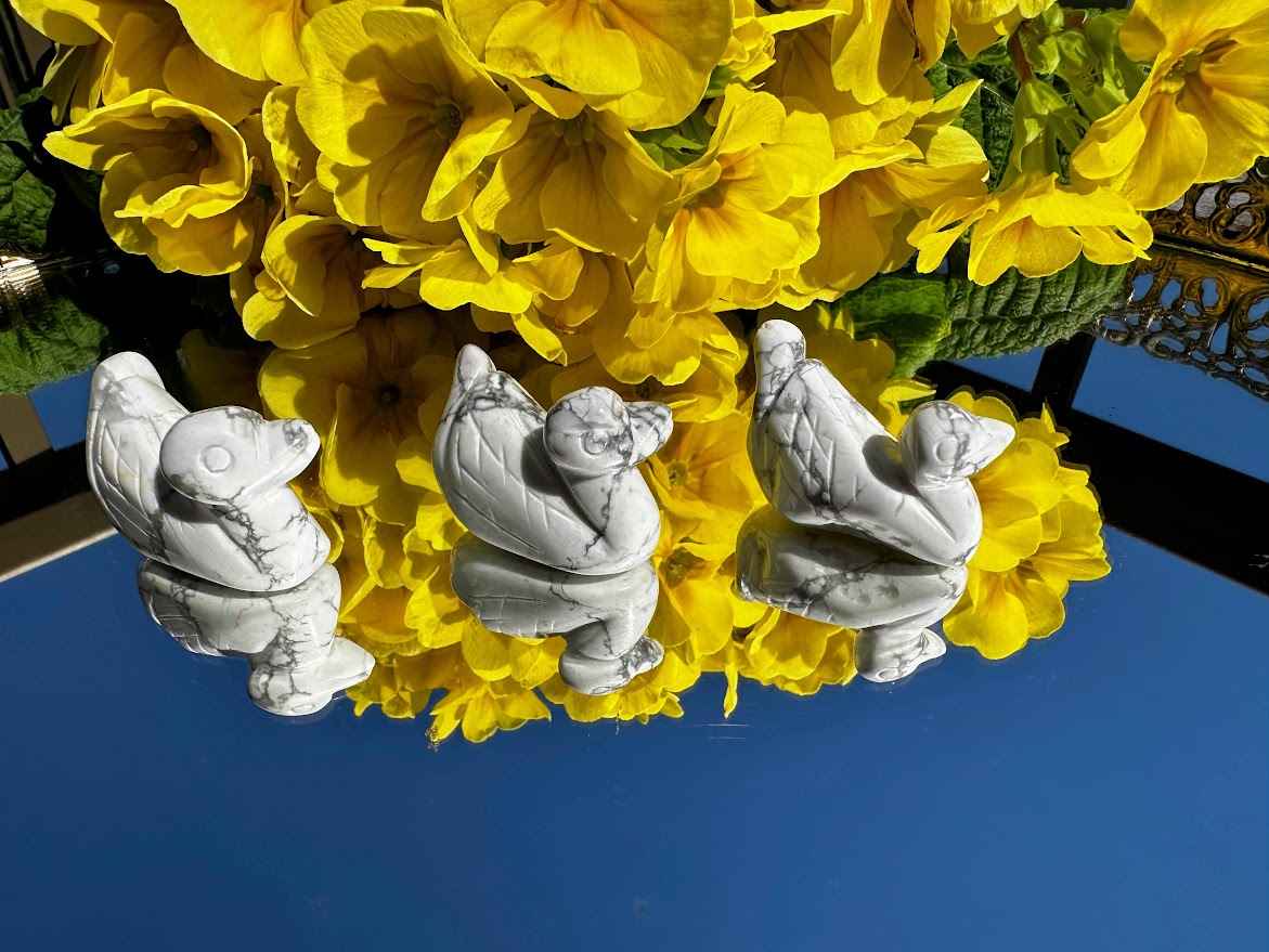 Howlite Ducks Carving