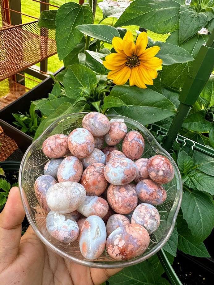 Flower Agate Tumbles-Rare Pink