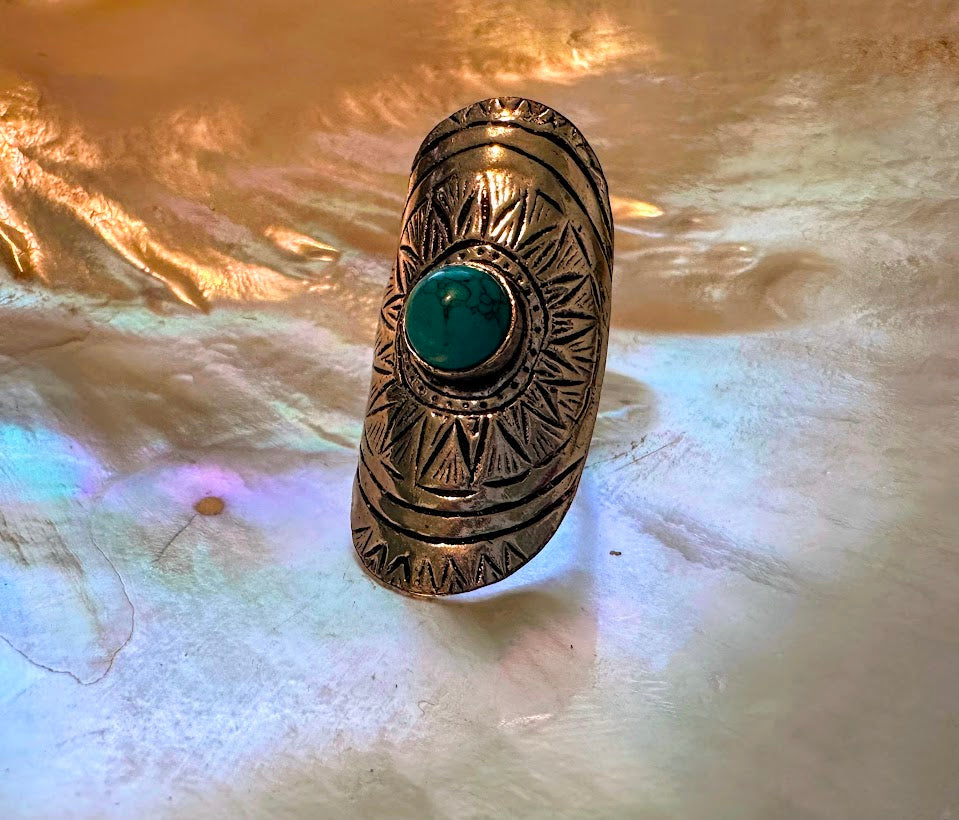 Turquoise Sterling Silver Ring Size 6