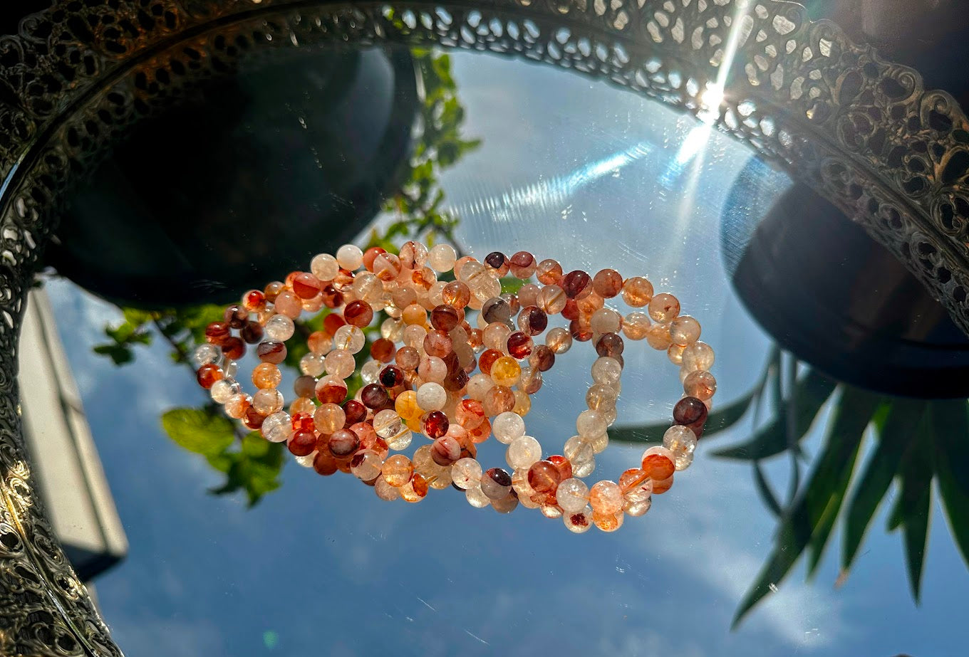 Fire Quartz Hematite Bracelets 8mm