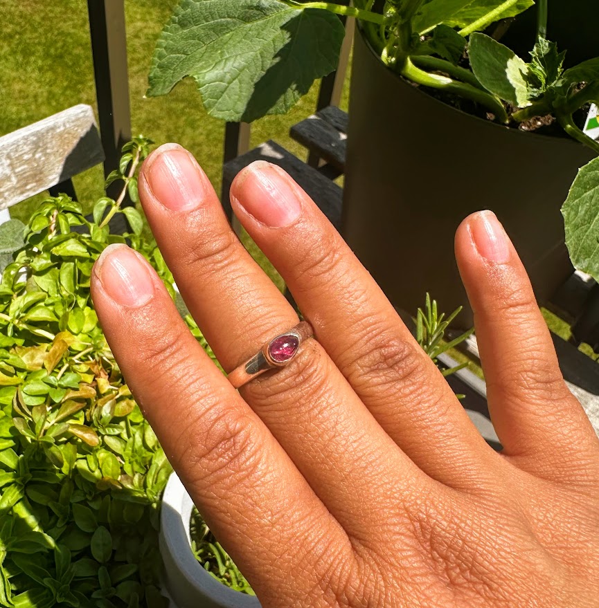 Pink Tourmaline Sterling Silver Ring size 6