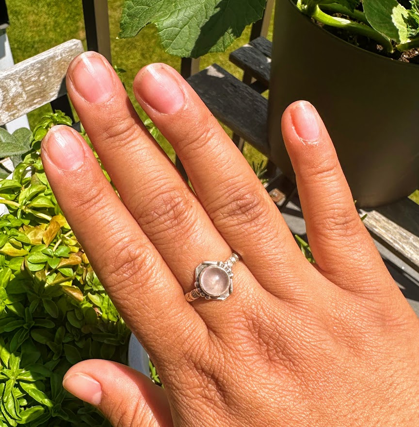 Clear Quartz Sterling Silver Ring Size 8