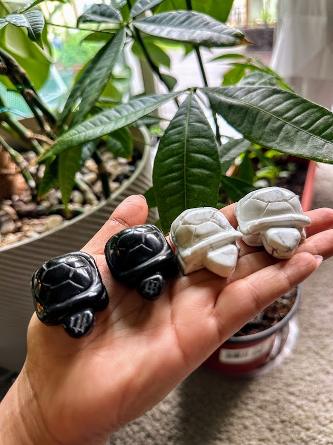 Howlite Turtle Carving