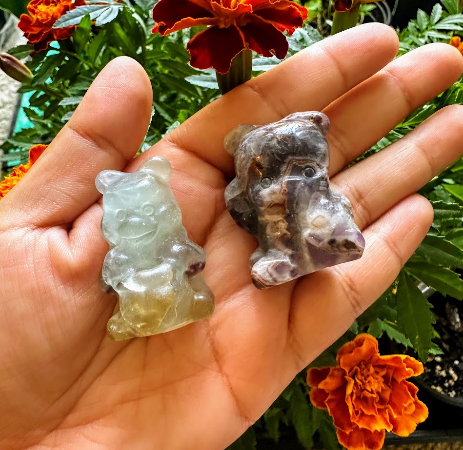 Pooh Crystal Carvings