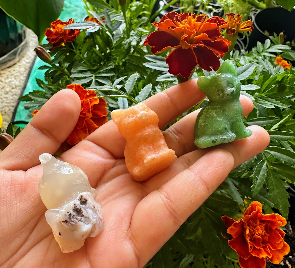 Cat Crystal Carvings