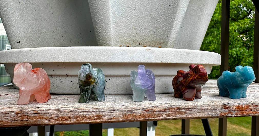 Elephant Crystal Carvings