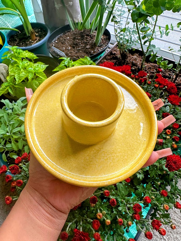 Herb Bundle Ceramic Holder Yellow