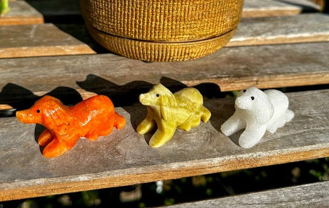 Soapstone Dog Animal Carvings