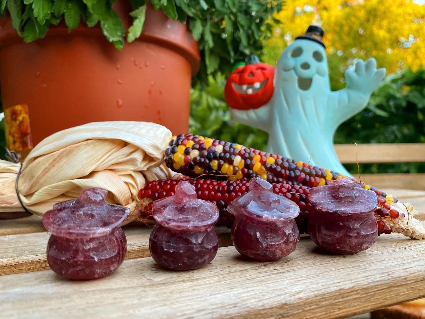 Strawberry Quartz Crystal Witchy Mini Pumpkin