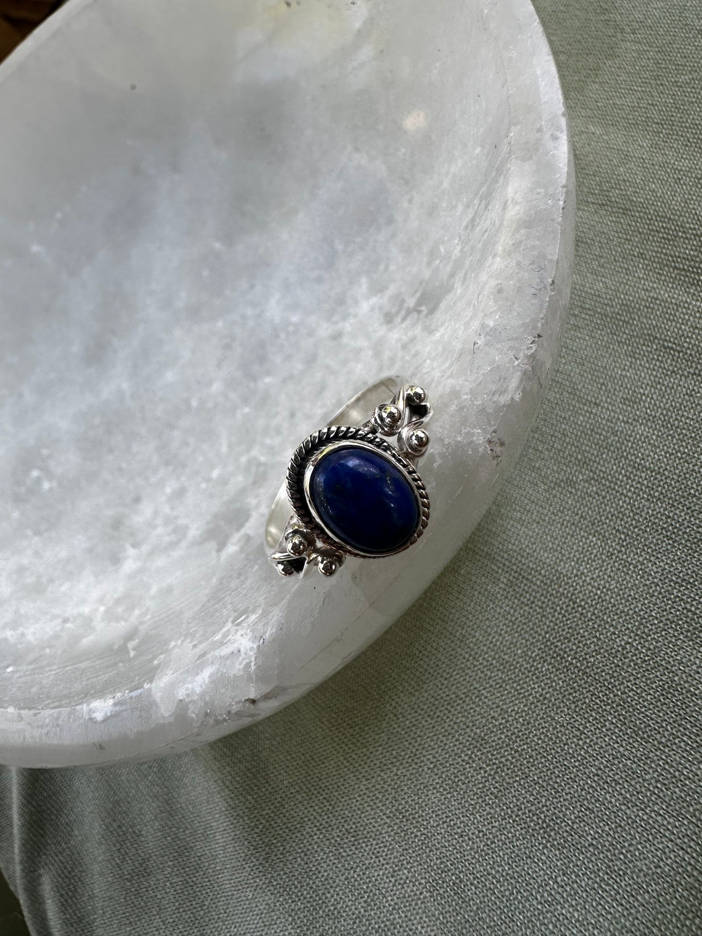 Lapis Lazuli Sterling Silver Ring Size 7