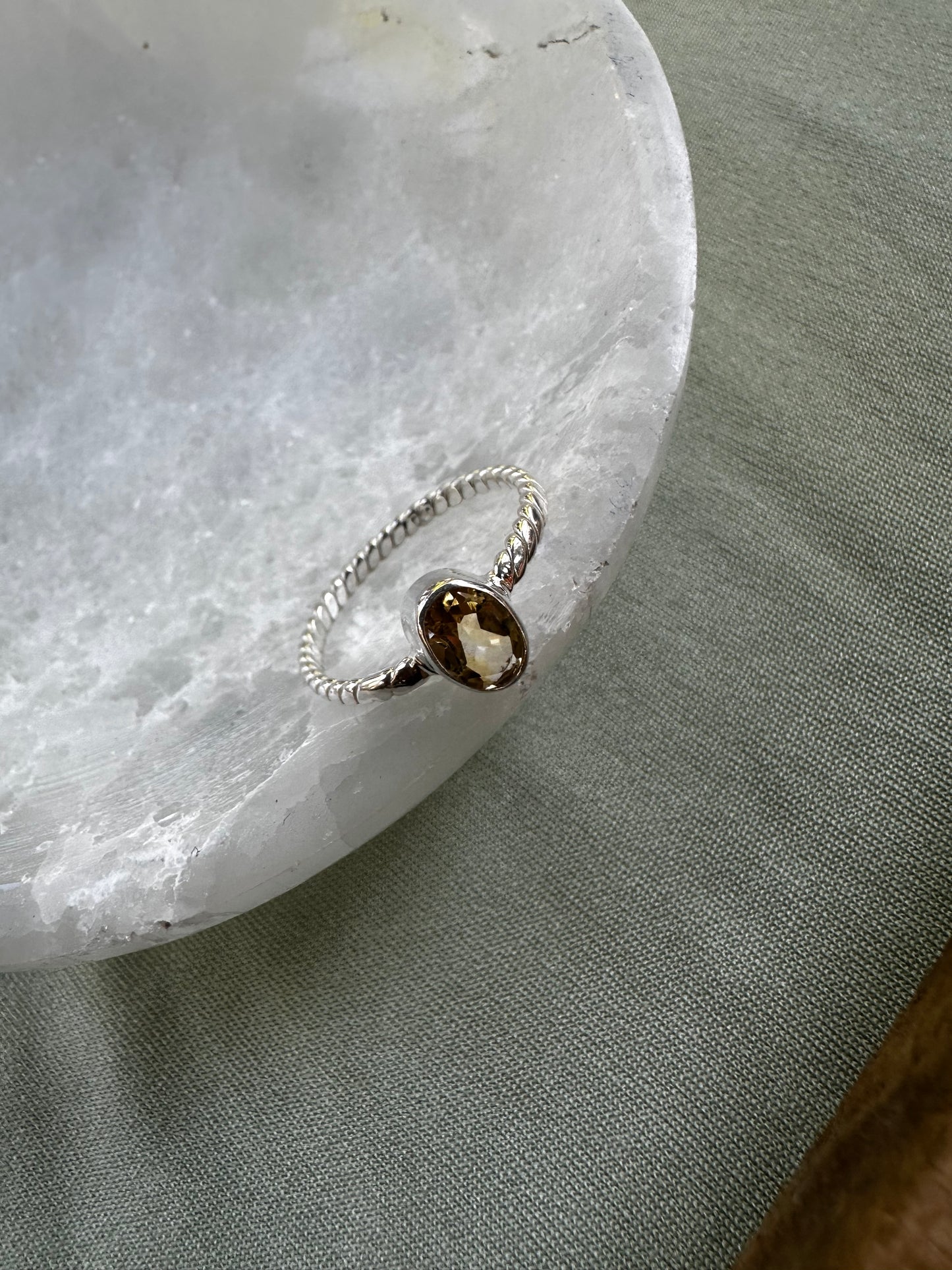 Citrine Sterling Silver Ring Size 8