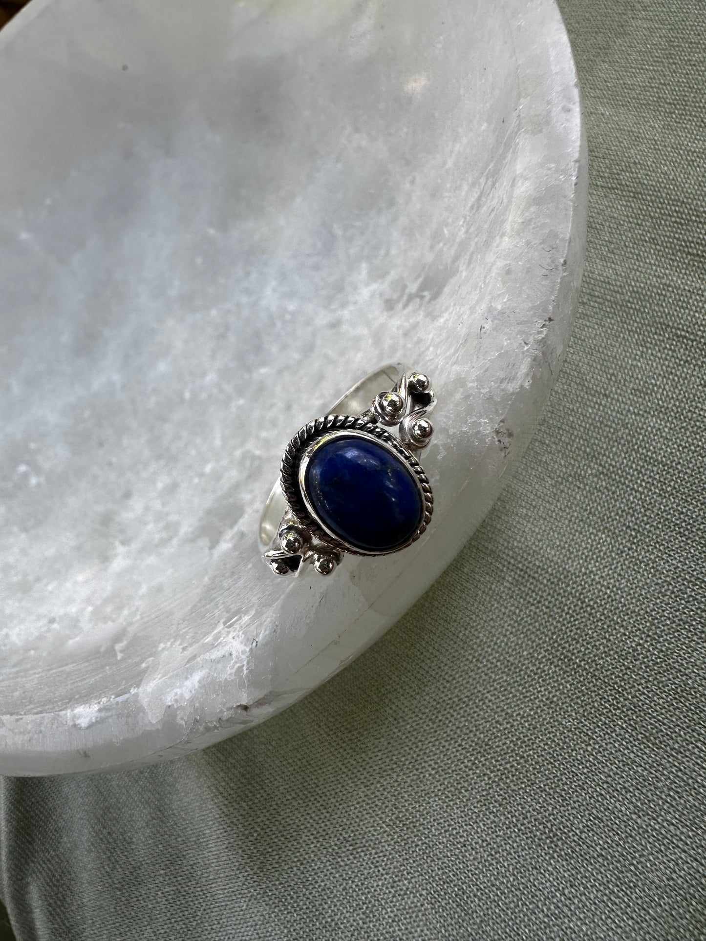 Lapis Lazuli Sterling Silver Ring Size 7