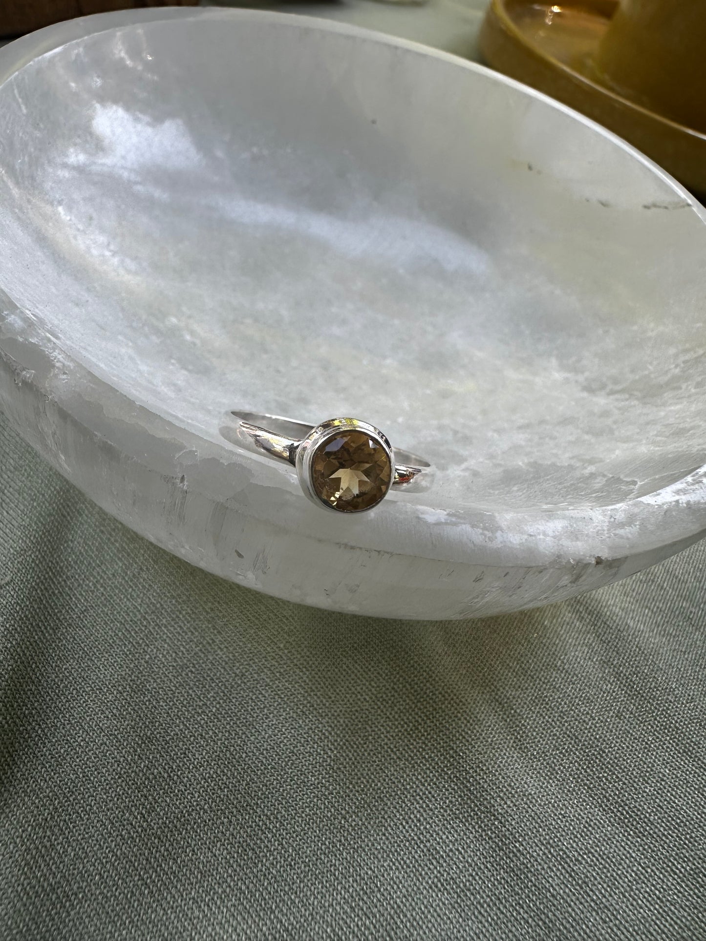 Citrine Sterling Silver Ring Size 9
