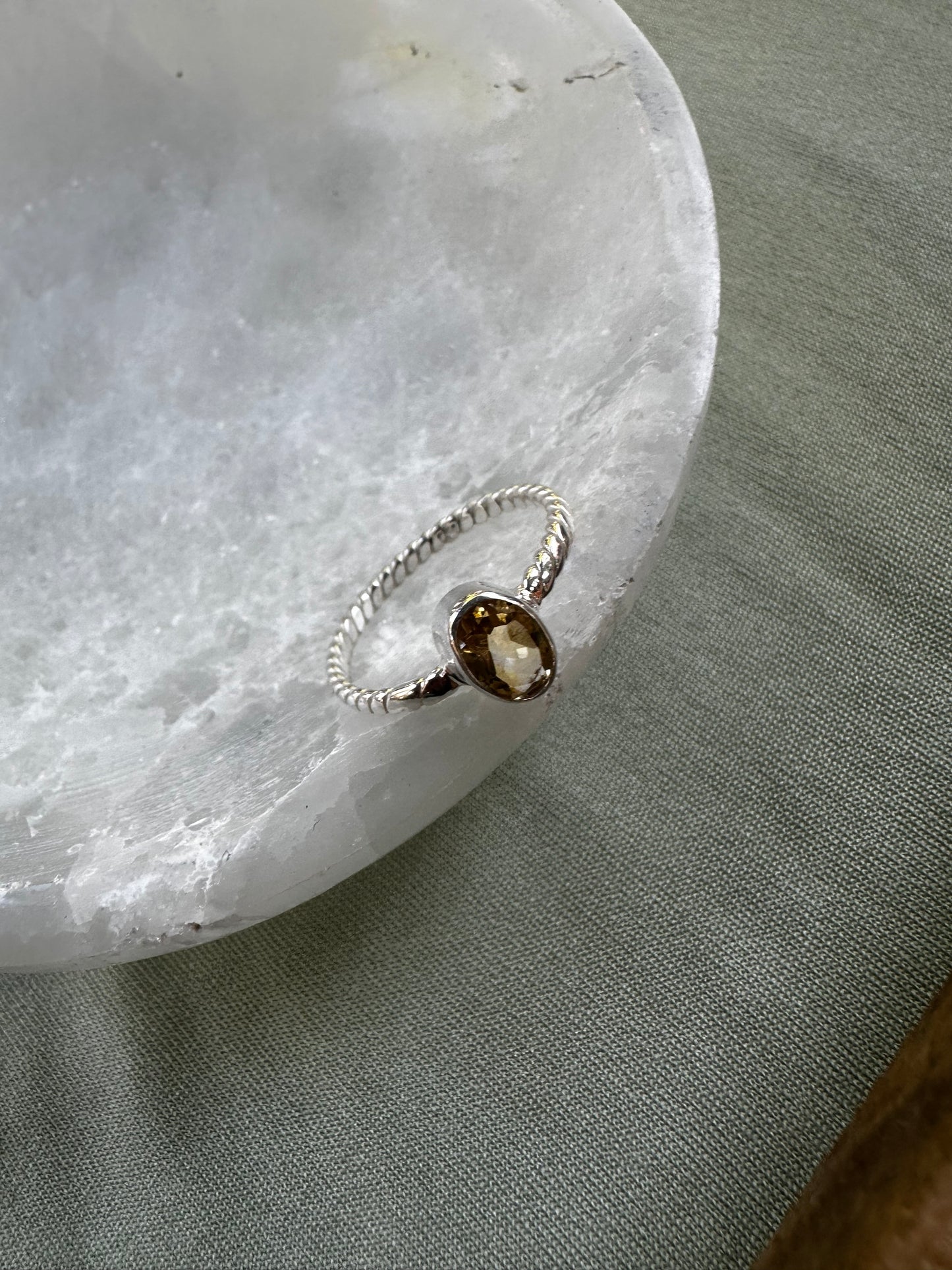 Citrine Sterling Silver Ring Size 8