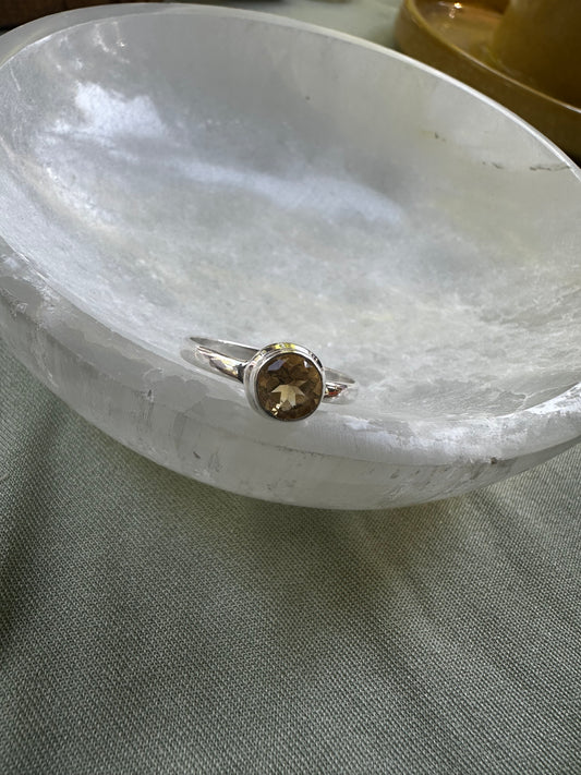 Citrine Sterling Silver Ring Size 9