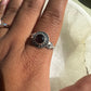 Garnet Sterling Silver Ring Size 7