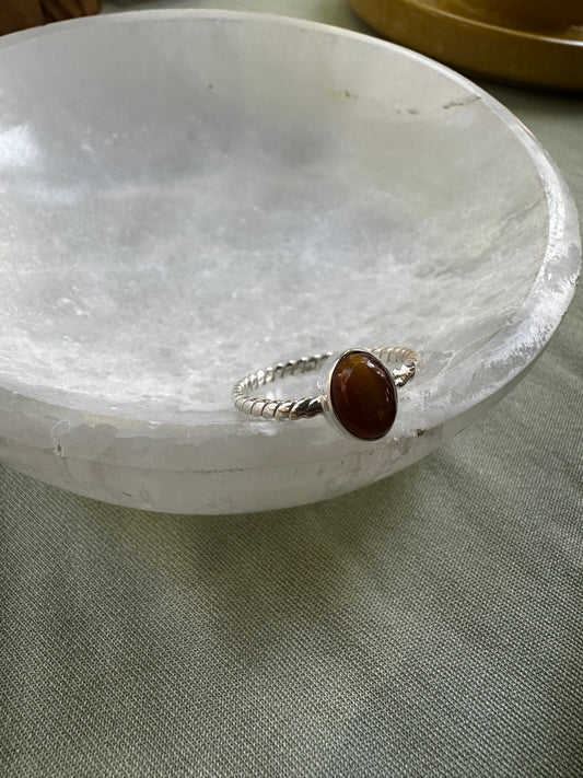 Tiger Eye Sterling Silver Ring Size 9
