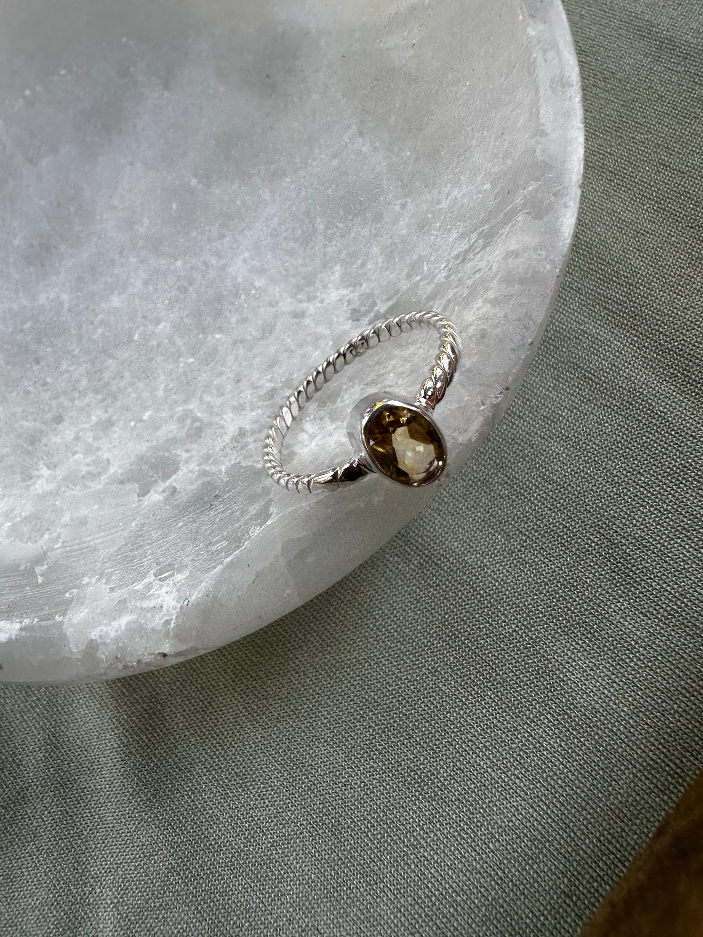 Citrine Sterling Silver Ring Size 8