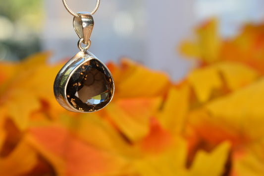 Smokey Quartz Sterling Silver Necklace