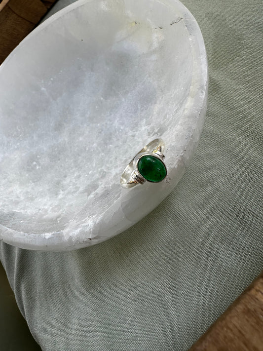 Emerald Sterling Silver Ring size 7