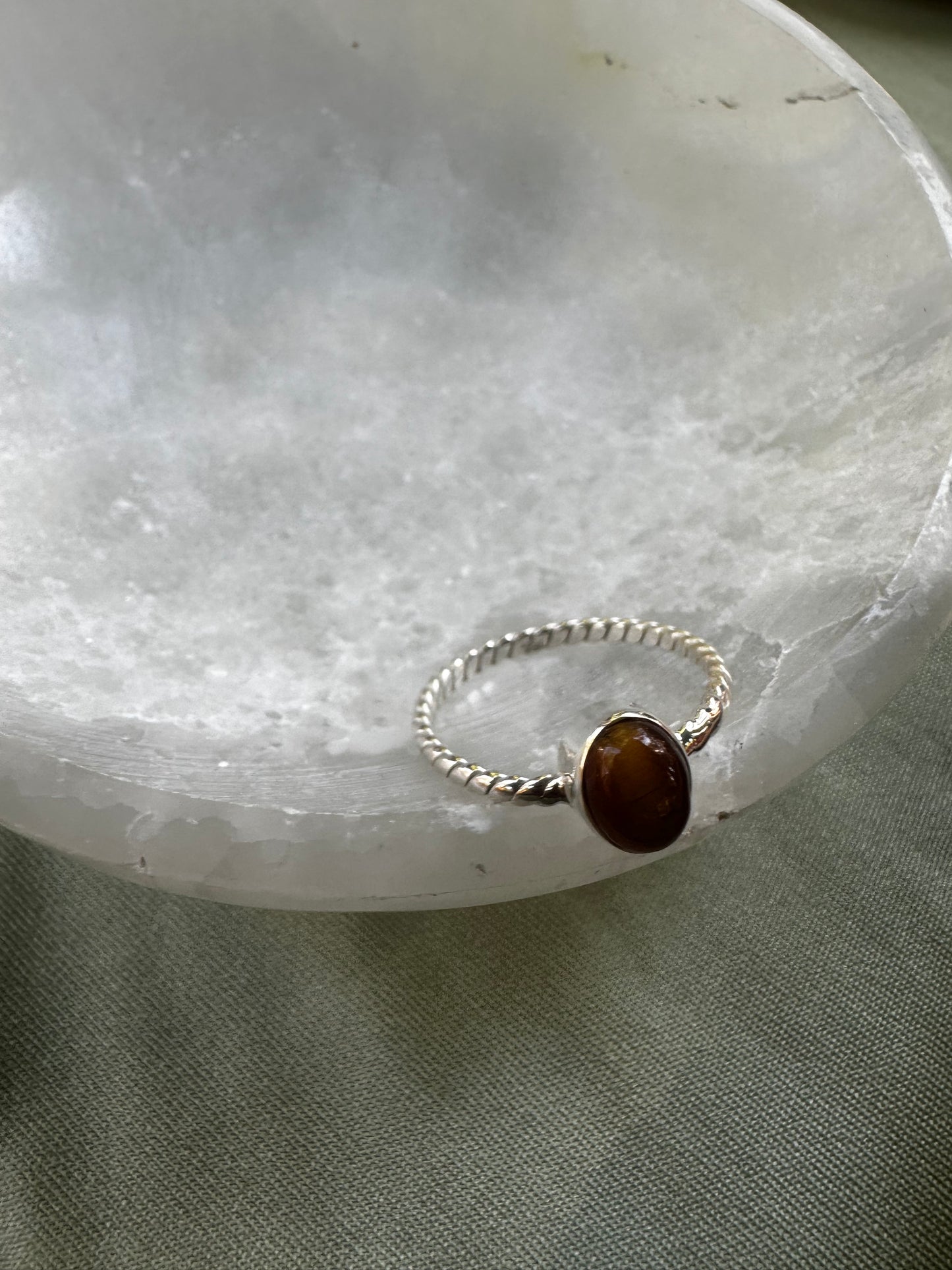 Tiger Eye Sterling Silver Ring Size 9