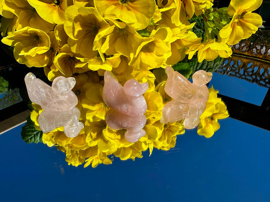 Rose Quartz Ducks Carving