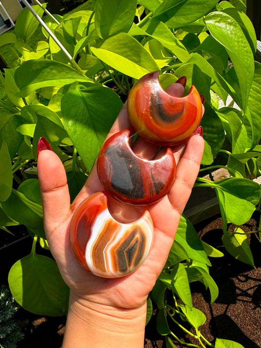 Carnliean Moon Agate Carving Crystals