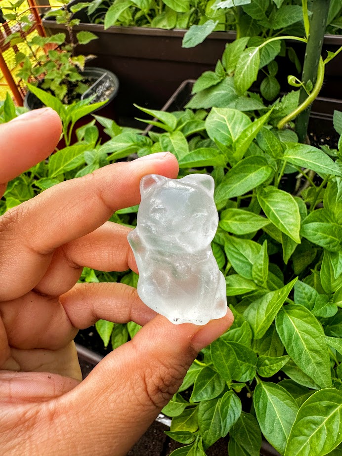 Lucky Cat Crystal Carvings