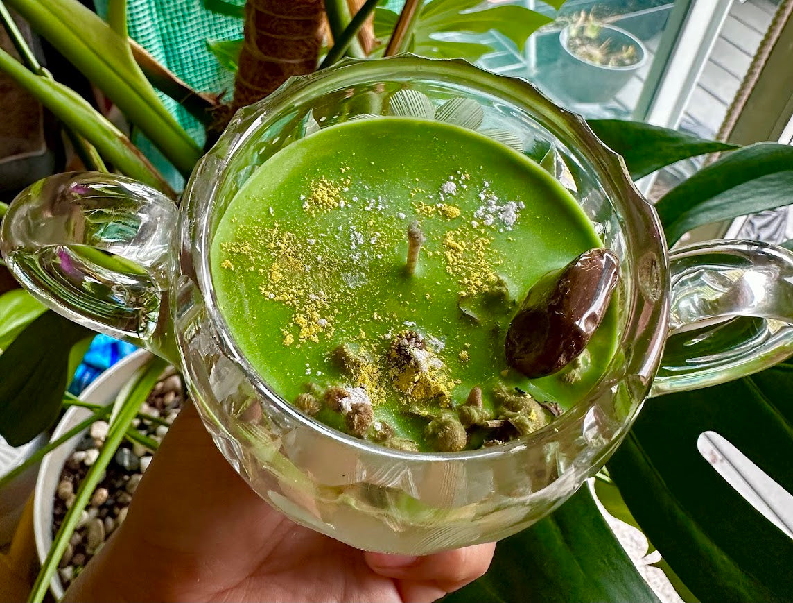 Herbal Garden-Upcycled Candle Soy wax- Garden Mint