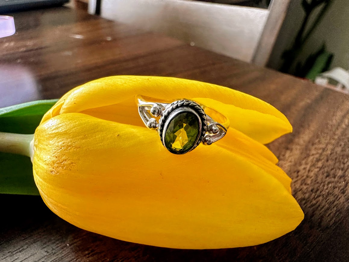 Peridot Sterling Silver Ring Size 7