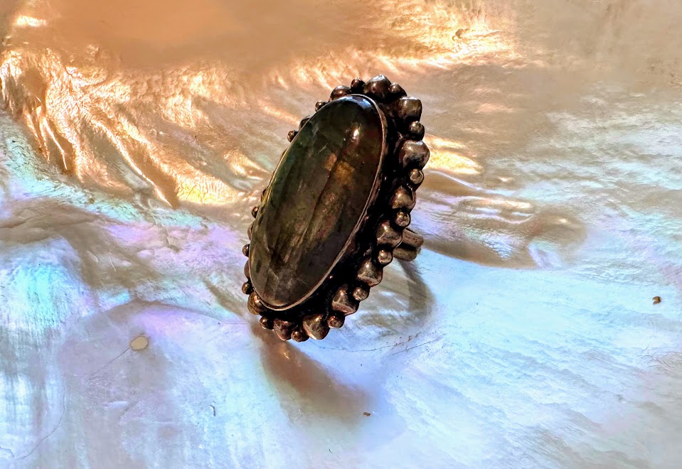 Labradorite Sterling Silver Ring Size 6