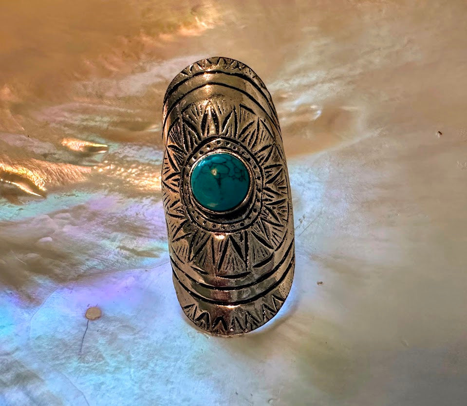 Turquoise Sterling Silver Ring Size 6