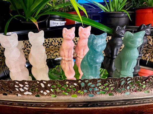 Cat Crystal Carvings -Large