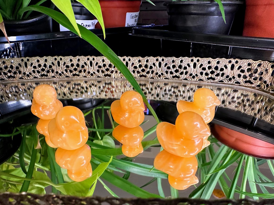 Duck Crystal Carving Orange Calcite