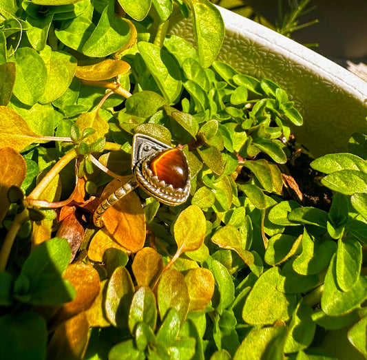 Tiger Eye Sterling Silver Ring Size 5