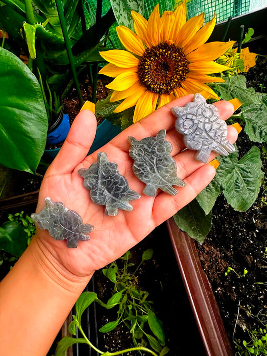 Labradorite Owl Crystal Carvings
