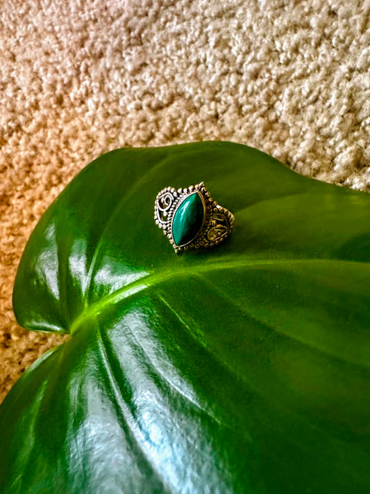 Emerald Sterling Silver Ring size 5
