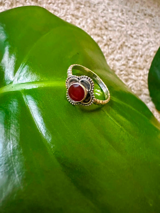 Carnelian Sterling Silver Ring Size 8