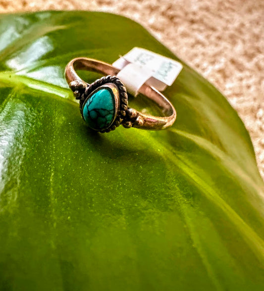 Turquoise Sterling Silver Ring Size 7