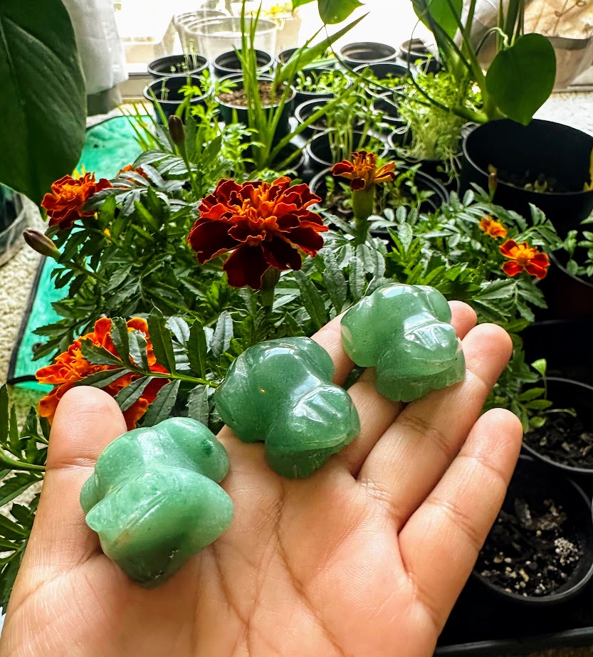 Green Aventurine Frog Animal Carving