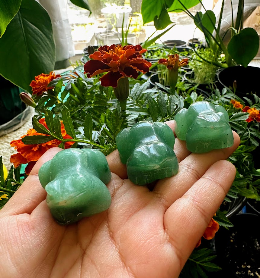 Green Aventurine Frog Animal Carving
