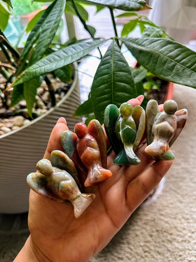 Ocean Jasper Angel Crystal carving