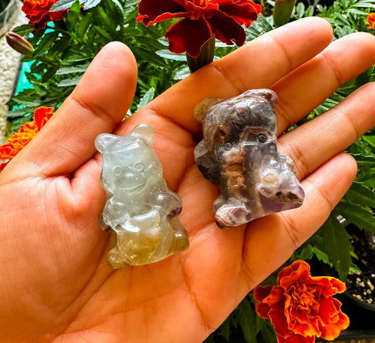 Pooh Crystal Carvings