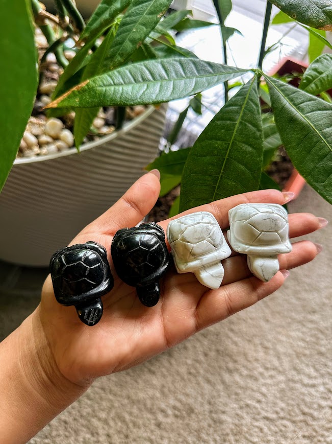 Howlite Turtle Carving
