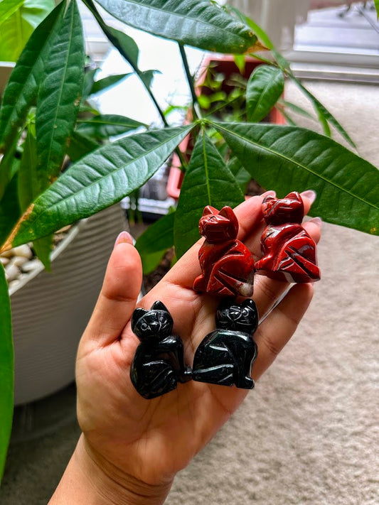 Cat Crystal Carvings