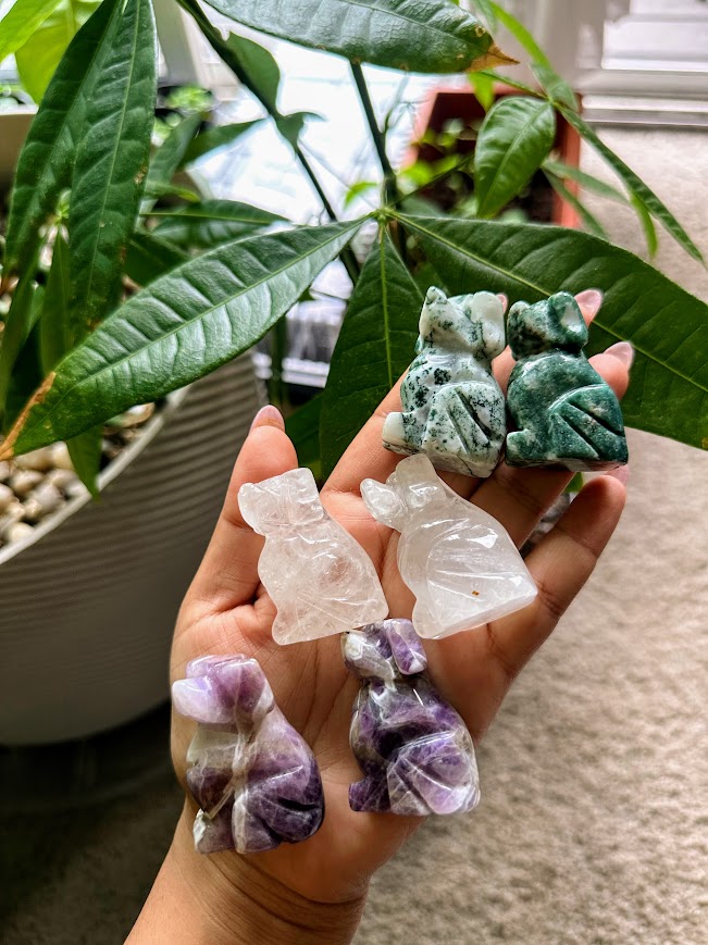 Dog Crystal Carving
