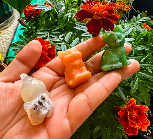 Cat Crystal Carvings