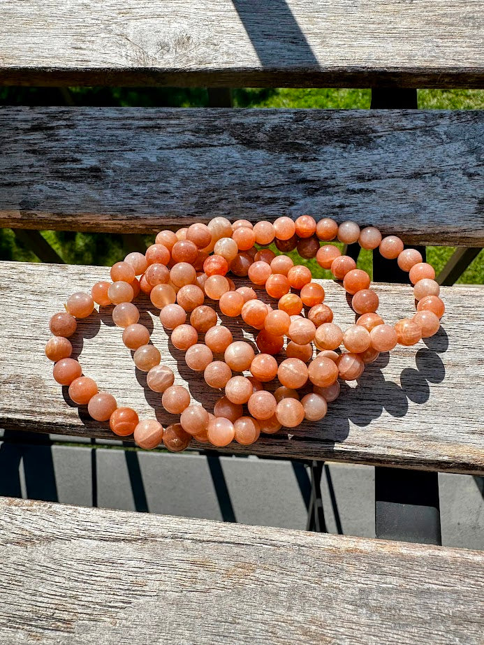 Peach Moonstone Bracelet 8mm